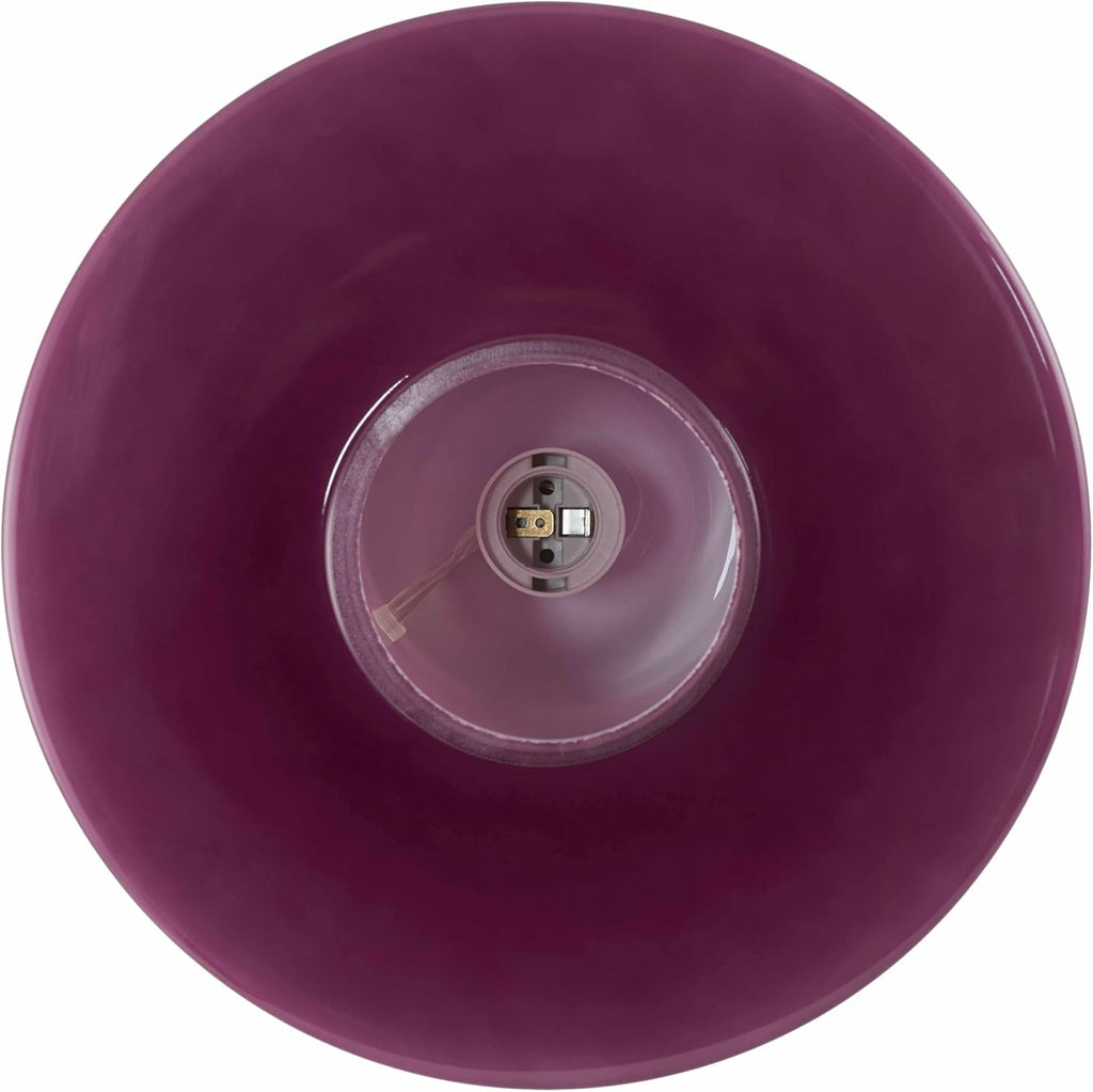 BoutiqueRugs Lauenhagen Contemporary Geometric Glass Bedside Table Lamp for Bedroom Nightstand - Modern End Side Lighting for Living Room - Magenta - 7' H