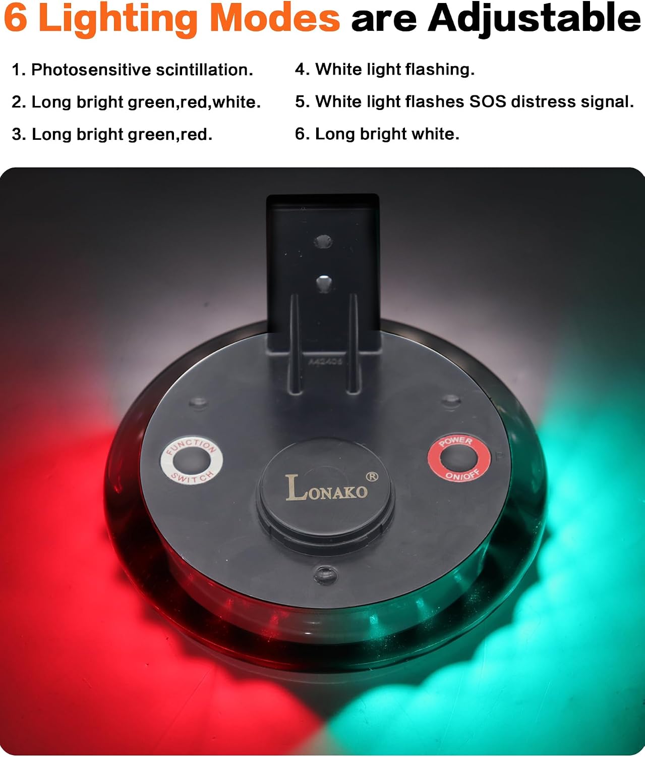 IZTOSS 6 Modes Solar Powered Waterproof Navigation Lights with Wireless Remote Control Pontoon Starboard Sailing Signal Lights for Marine Outdoor Sports Camping Hiking