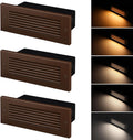 LEONLITE Update 5CCT LED Step Lights 120-277V, Dimmable 4.5W 300LM Anti-Glare LED Deck Steps Stair Lights Outdoor, 1800K2700K3000K4000K5000K, CRI 90, ETL, IP65 Waterproof, Oil Rubbed Bronze, Pack of 3