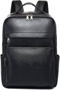 Veg-Tan Genuine Leather Backpack for Men Multi-Functional 15.6' Laptop Backpack, Black Business Travel Luxury Backpack Work Daypack