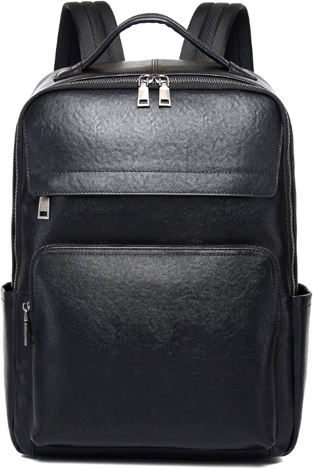Veg-Tan Genuine Leather Backpack for Men Multi-Functional 15.6' Laptop Backpack, Black Business Travel Luxury Backpack Work Daypack