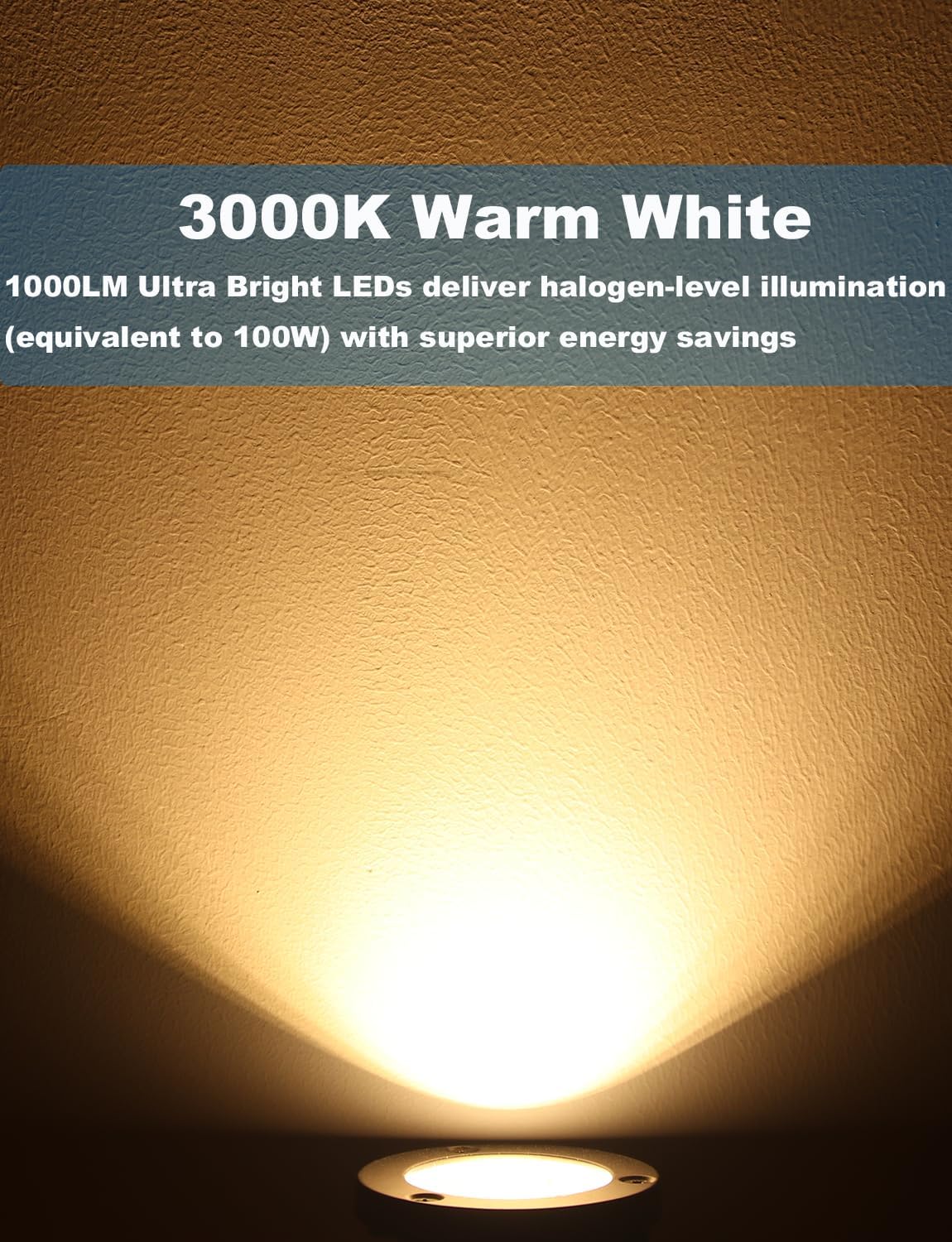 Low Voltage Landscape Lights Well Lights Landscape LED in Ground Light IP67 Waterproof Outdoor Landscape Lighting with Connectors for Pathway Garden Yard Fence Deck (Warm White 3000K)