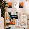 TOOTANN Custom Baby Crib Bedding Set, 5 Pcs Personalized Name Baby Crib Sheets for Kid Toddler Infant, Green Forest and Deer Nursery Bedding Set