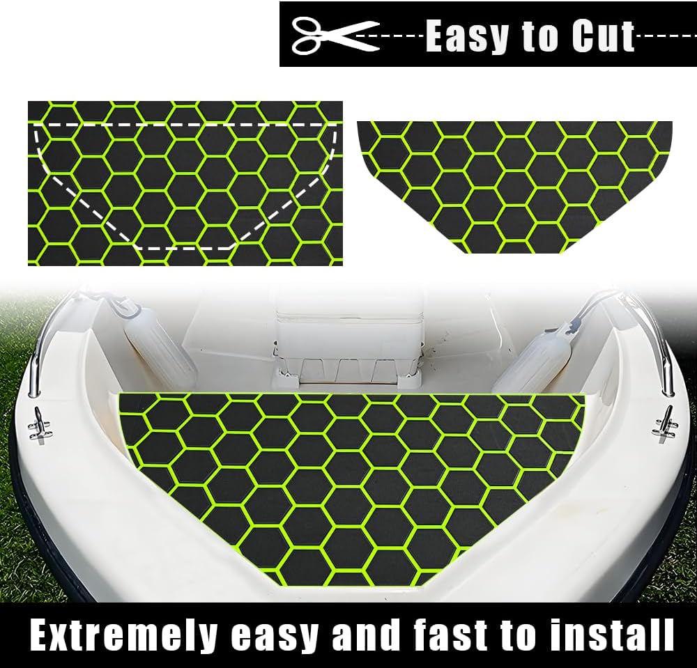 43.31' /37.7' New Hexagon EVA Self-Adhesive Boat Flooring and Decorative Fish for Yacht Pool Boat Flooring Sheet Thick Non-Skid mat