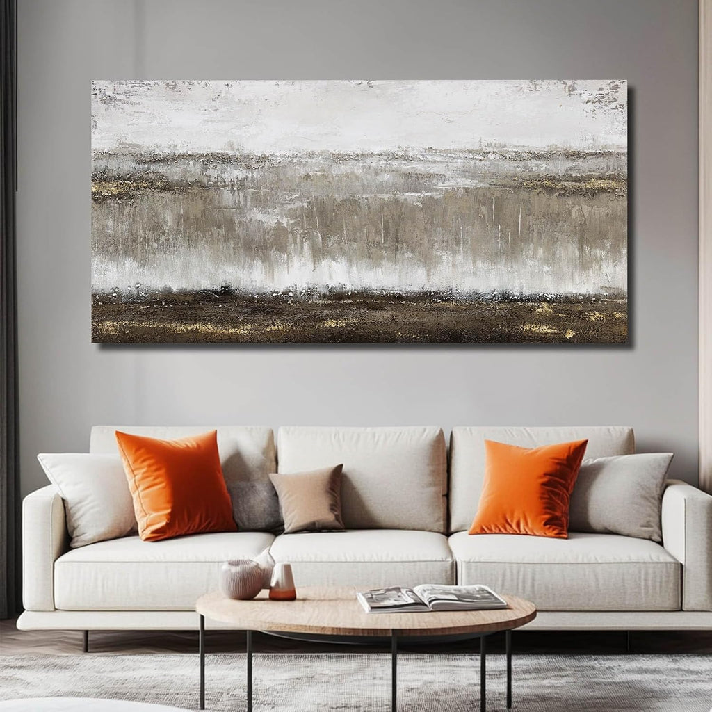 Artexist Canvas Wall Art - Abstract Wall Decor for Living Room - Grey Pictures Black and White Artwork for Walls Posters Aesthetic Office Home Bederoom Decorations 29x58 in