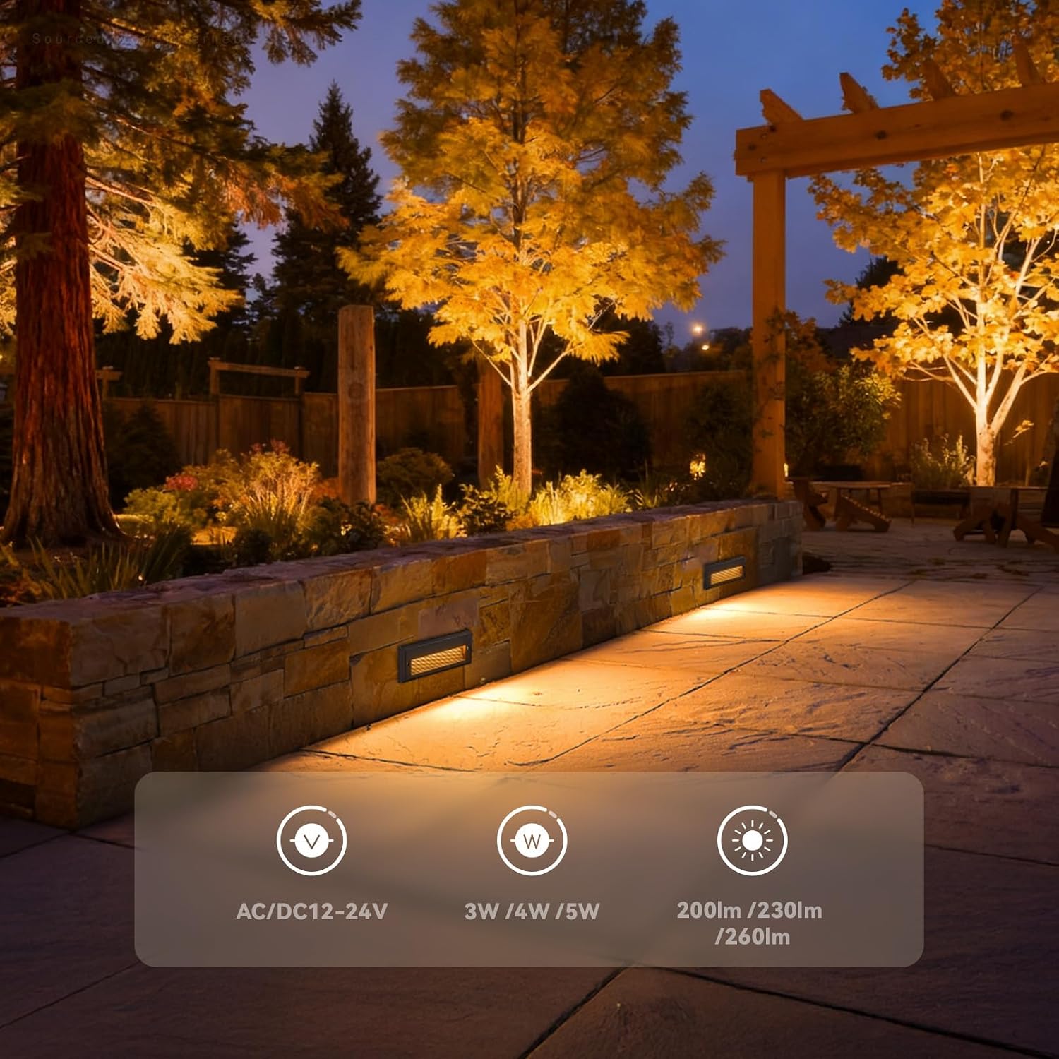 LEONLITE 12-Pack 5W/4W/3W Dimmable 5CCT Low Voltage LED Step Lights Outdoor, 9 Inch Exterior Step Lighting, 12-24V AC/DC Landscape Stair Riser Light, UL Listed, IP65, Oil Rubbed Bronze, Aluminum