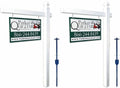 4Ever Products Vinyl PVC Real Estate Sign Post - White - 6' Tall Post White 47' Arm - 2 Pack
