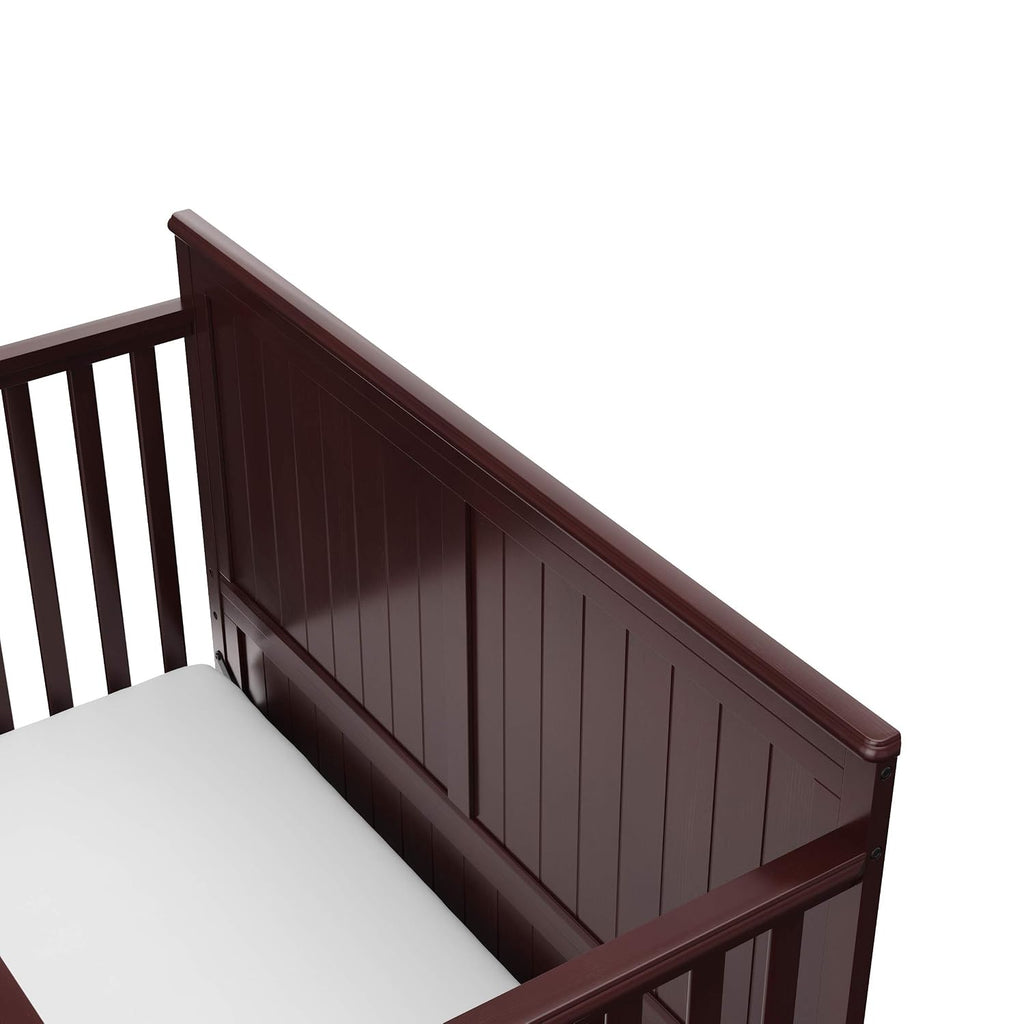 Graco Hadley 5-in-1 Convertible Crib with Drawer – GREENGUARD Gold Certified, Fits Standard Crib Mattress, Converts to Toddler Bed, Daybed and Full Bed, 4 Adjustable Mattress Heights (Espresso)