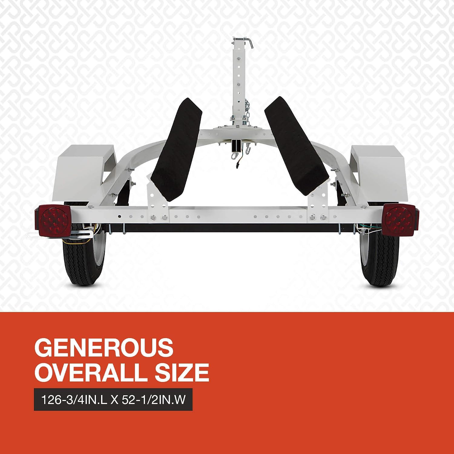 Jet Ski Trailer Kit, PWC Steel Trailer with 610-Lb Load Capacity, 6.4ft x 3.3ft Deck, Adjustable Bunks, DOT-Approved LED Lights, Personal Watercraft Trailer