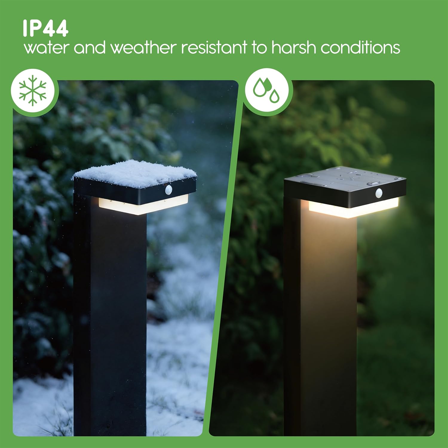 20.5' Solar Pathway Lights - Walkway Solar Lights for Outside - PIR Sensor & Two Lighting Modes - Rechargeable Battery Lasts Up to 55 Hours - 3000K - IP44 Weather Resistant - 4 Pack