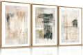 Ausril Modern Abstract Framed Canvas Wall Art Set, Minimalist Neutral Wall Decor, Textured Stroke Art Prints, Beige Black White Painting for Living Room, Bedroom, Office -24''x36''x3