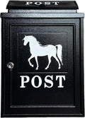Wall Mount Mailbox for Outside, Rust-Proof Hanging Secured Postbox, Lockable Mailbox Security Lockbox Outdoor Retro Aluminum Post Box Secure(White)