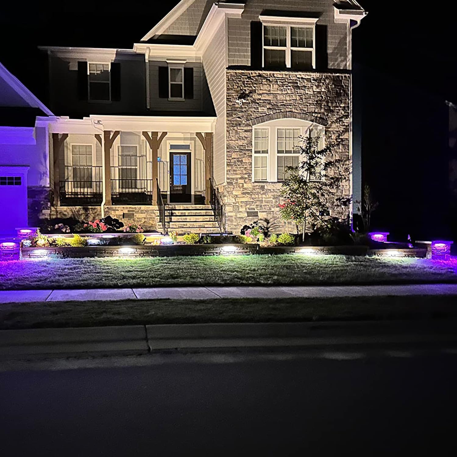LEONLITE 8-Pack Premium Series RGB 12 Inch 5W LED Retaining Wall Lights Swivel, Color Changing Hardscape Lighting Low Voltage, 12V-24V AC/DC LED Landscape Hardscape Paver Light, Outdoor Step Light ETL