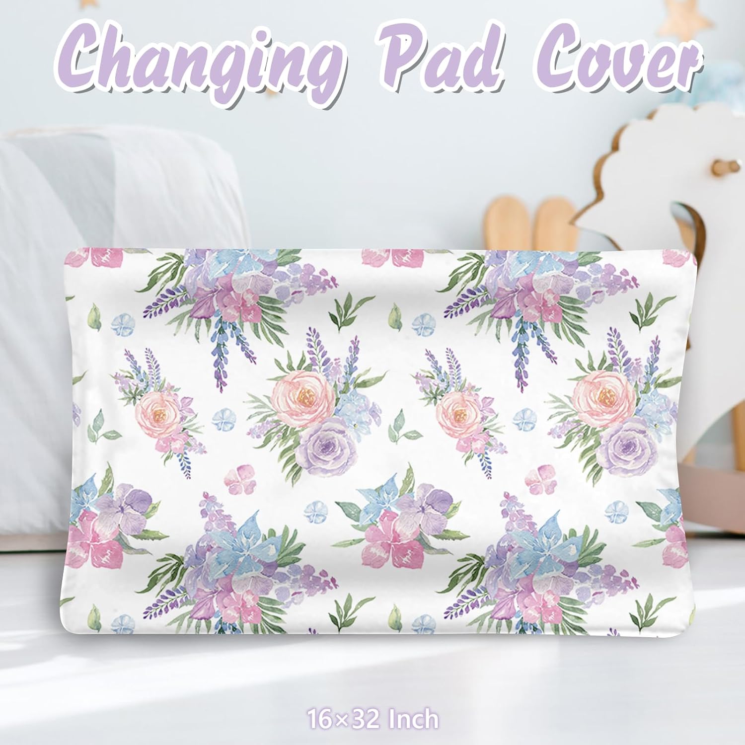 Custom Baby Crib Bedding Set, 5 PCS Personalized Name Baby Crib Sets for Girls Boys, Rabbit Theme Nursery Bedding Sets for Infant Toddler, Double Layer Flannel Bed Set Customized Gifts