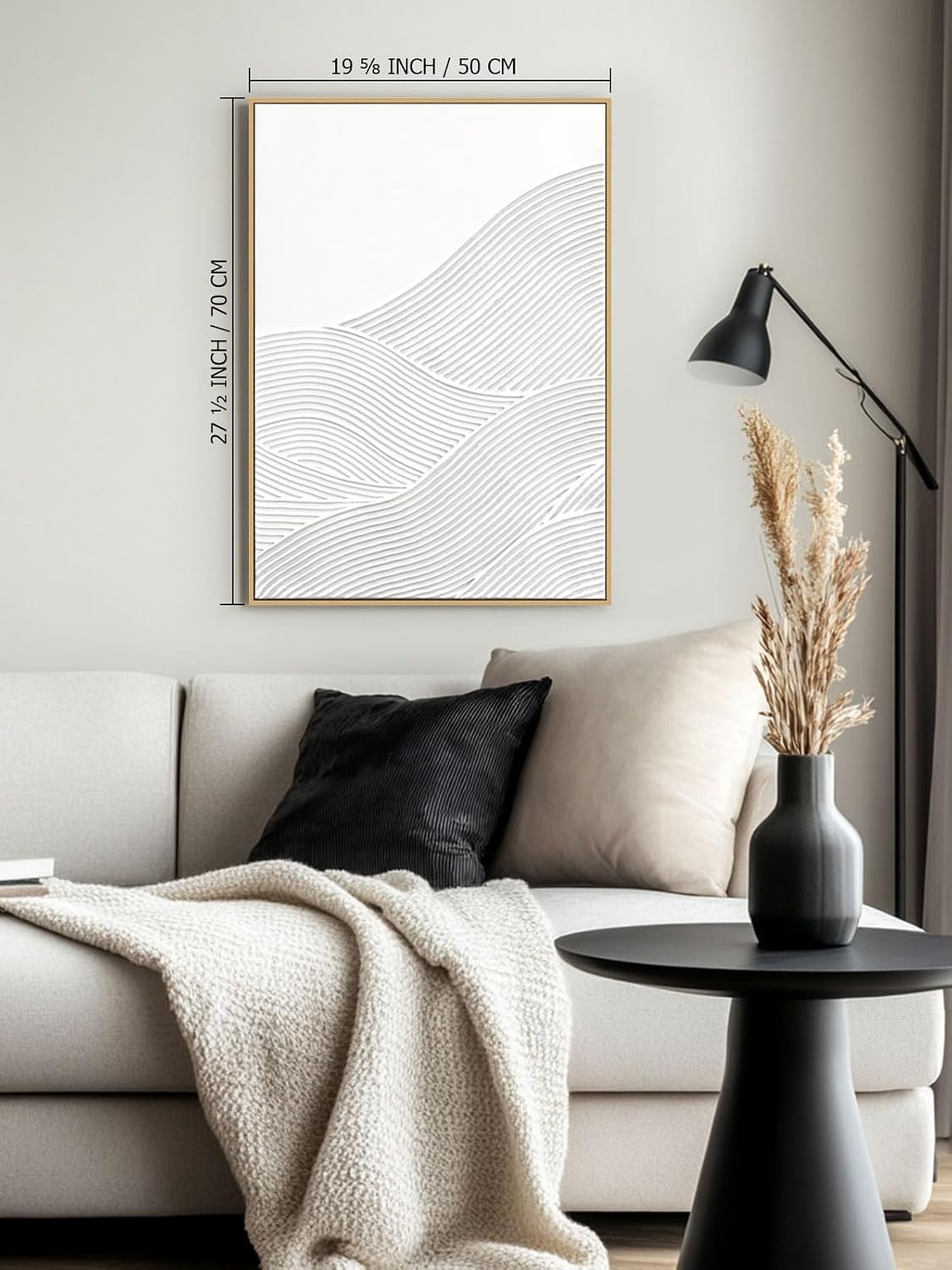 Framed 3-Piece Neutral Abstract Textured Wall Art – Modern Boho Wall Décor for Living Room, Bedroom & Bathroom – Large 3D Framed Artwork for Contemporary Home Décor，20 x 28 inches x3 pieces