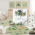Custom Baby Crib Bedding Set, 5 PCS Personalized Name Baby Crib Sets for Girls Boys, Toucan Theme Nursery Bedding Sets for Infant Toddler, Double Layer Flannel Bed Set Customized Gifts