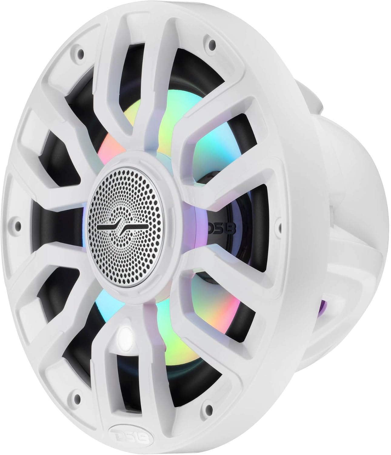 DS18 NXL-IQ7.7/WH 7.7' Marine Coaxial Speakers with Digital LED Lights and Deck Light, Bullet Tweeter, 175W RMS, IP65 Waterproof, High Sensitivity 96dB, Marine Audio for Boats & Powersports - Pair