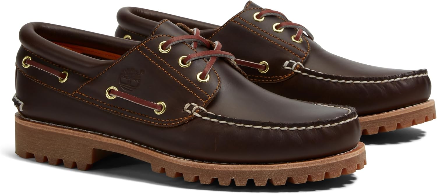Timberland Men's Authentic 3-Eye Lug Handsewn Boat Shoes