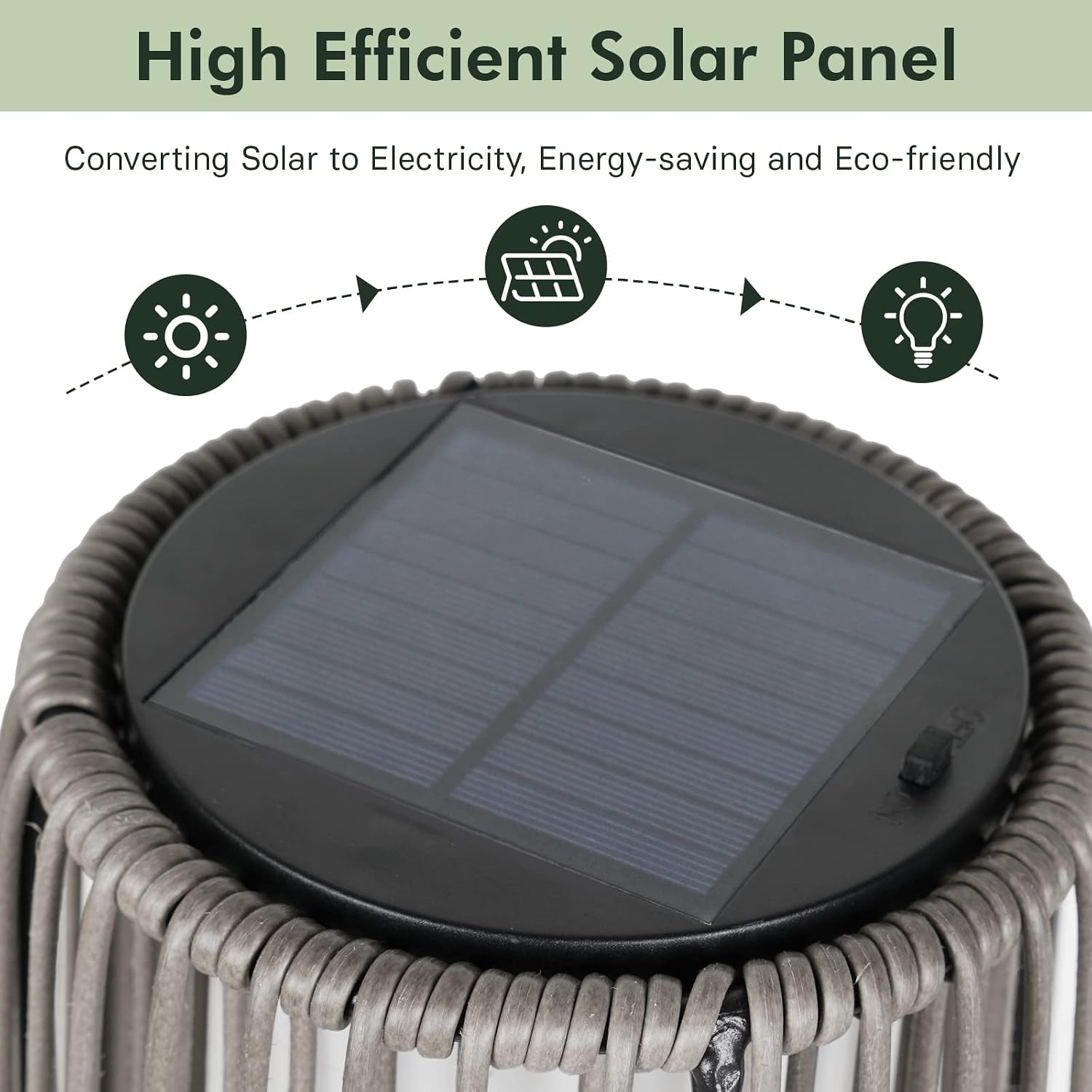 Grand patio Outdoor Floor Solar Light 2-Pack, Wicker Solar Patio Lamp Waterproof Outside Deck Lamp for Porch, Yard, Garden, Lawn Decorations - Gray, Gordes 2 PCS