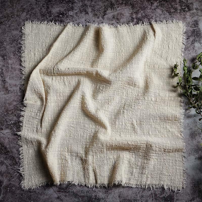 100 PCS 45x45CM Rustic Cotton Linen Napkins, Guaze Cloth Napkins with Tassel, Retro Boho Party Decor for Wedding, Decorative Table Setting (Navy Blue, 100pcs)