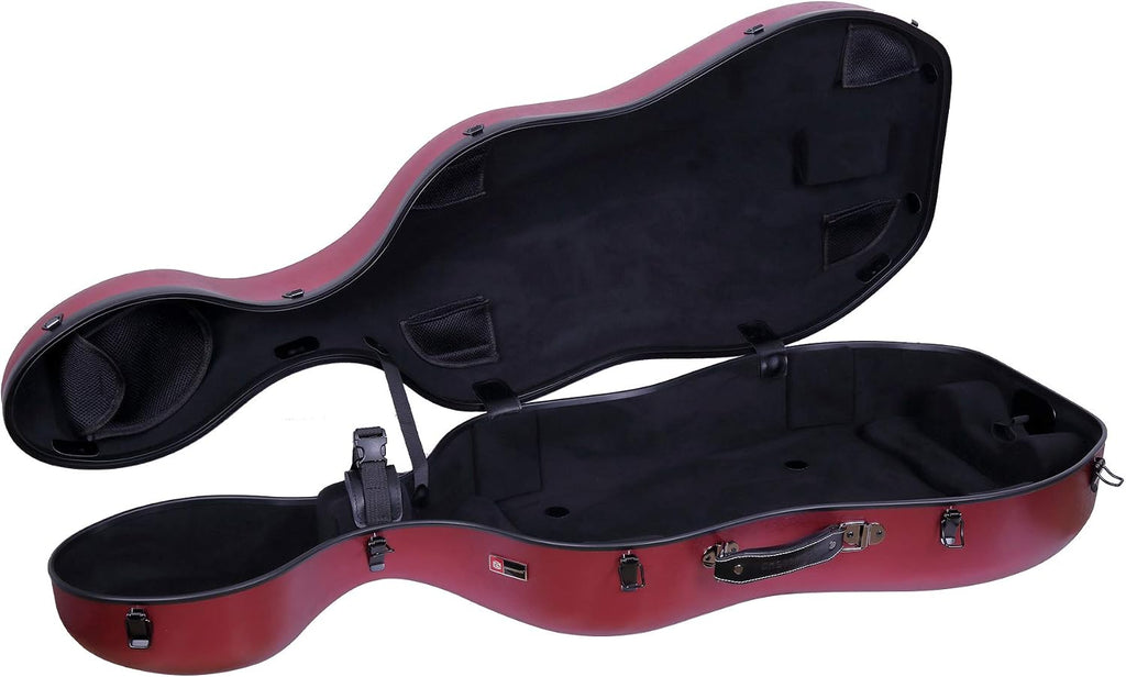 Crossrock Poly Carbon Composite Case fits for 4/4 Size Cello with Backpack and Wheels in Black(CRF102CEFBKHT) (CRF1020CEFBKHT)