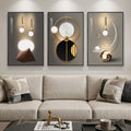 3 Piece Framed Black and Gold Abstract Wall Art for Living Room, Large Modern Luxury Geometric Picture Prints Paintings, Bright Style Artwork for Bedroom Dining Room Office Wall Decor 20x30 Inch