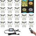 LED Outdoor Deck Lights, Φ30mm 3CCT Low Voltage 12V, 16 Pack Black IP65 Waterproof, Electric Wired Mini Recessed Under Landscape Lighting for Yard Stair Step Floor Riser