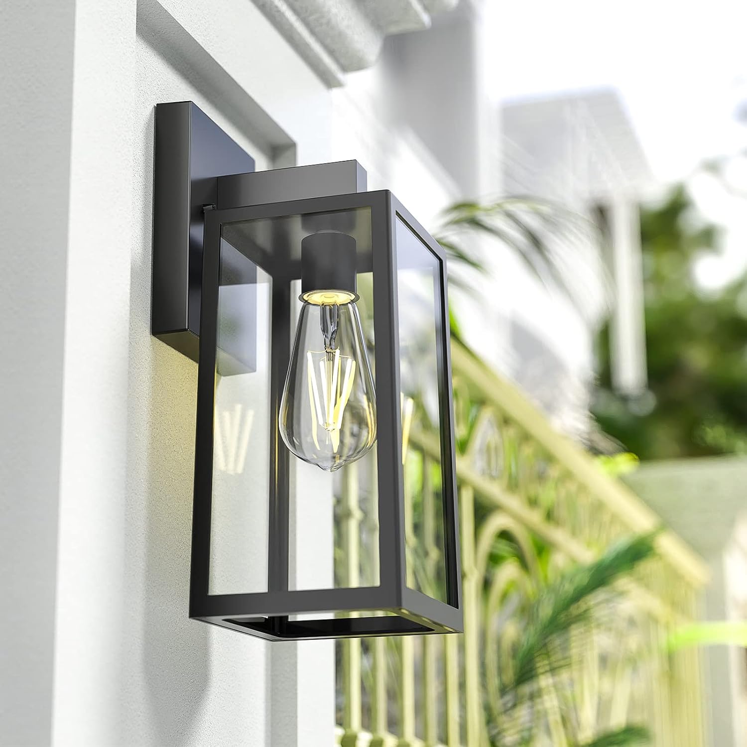 MAXvolador Outdoor Wall Sconce, Extra Large Exterior Waterproof Wall Lantern Lighting Fixtures, Black Porch Lights, Anti-Rust Wall lamp, 2 Pack