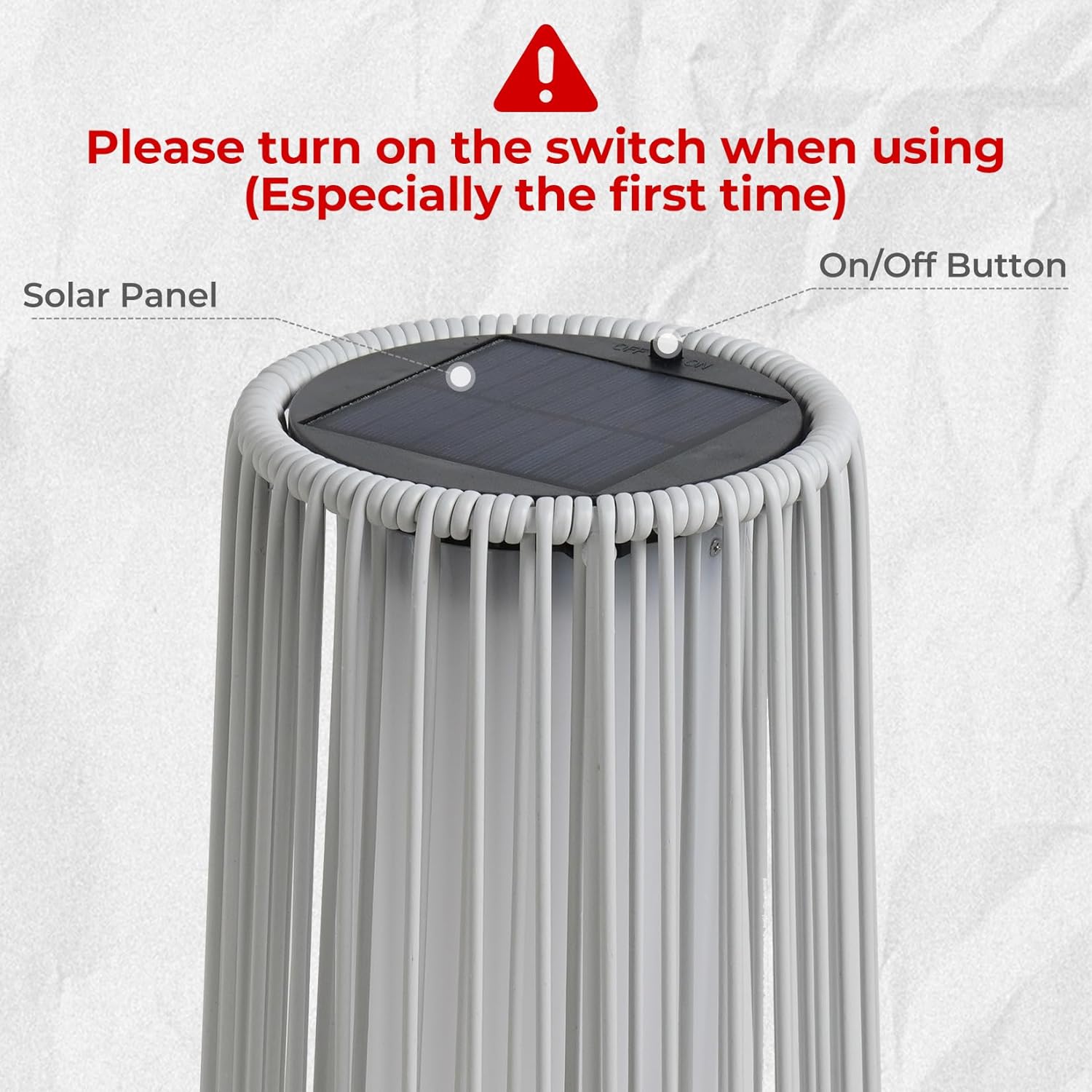 Grand patio Outdoor Floor Solar Light 2-Pack, Wicker Solar Patio Lamp Waterproof Outside Deck Lamp for Porch, Yard, Garden, Lawn Decorations - White, Gordes 2 PCS