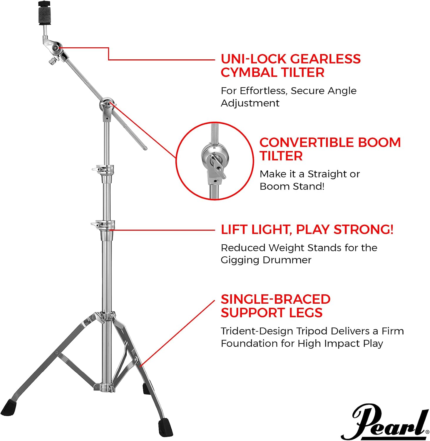 Pearl Boom Cymbal Stand (BC930S)
