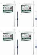 4Ever Products Vinyl PVC Real Estate Sign Post - White - 6' Tall Post White 47' Arm - 4 Pack