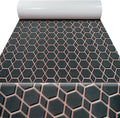 98.4'X43.31' Diamonds and Hexagons EVA Self-Adhesive Boat Flooring and Decorative Fish for Yacht Pool Boat Flooring Sheet Thick Non-Skid mat (Black and Dark Brown, 98.43'X38.58')