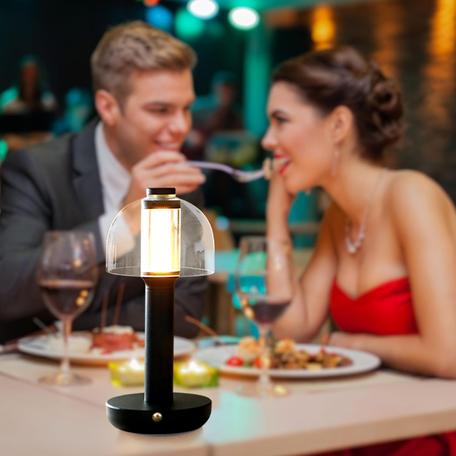 JHY DESIGN 9 Pack Bedside Table Lamp 10' H 3-Color Light Dimmable Nightstand Lamp with Glass Shade Touch Control Table Lamp for Bedroom Living Room Indoors Outdoors（Black,Type-C Charging）