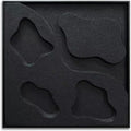 Slyart Black Textured Wall Art, Handmade Abstract 3D Minimalist Plaster Paintings, Wabi-Sabi Wall Art 24x24 Inch
