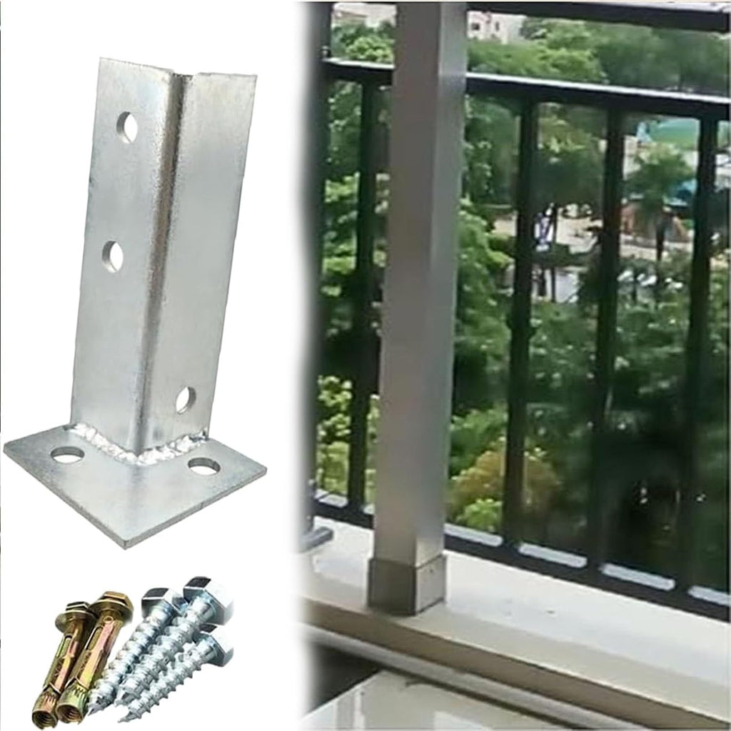 6 Pcs Deck Post Anchor Adjustable Post Base Brackets, Heavy Duty Wood Fence Pergola Deck Post Anchor for Deck Railing Mailbox, Stainless Steel Post Base(12pcs)
