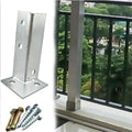 6 Pcs Deck Post Anchor Adjustable Post Base Brackets, Heavy Duty Wood Fence Pergola Deck Post Anchor for Deck Railing Mailbox, Stainless Steel Post Base(12pcs)