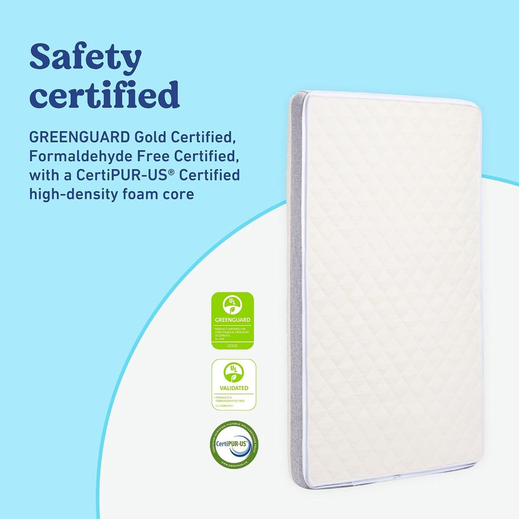 Graco Ultra 2-in-1 Premium Dual Sided Crib & Toddler Mattress - GREENGUARD Gold, CertiPUR-US Certified Foam, Machine Washable Cover with 100% Waterproof Surface, Fits Standard Crib & Toddler Beds