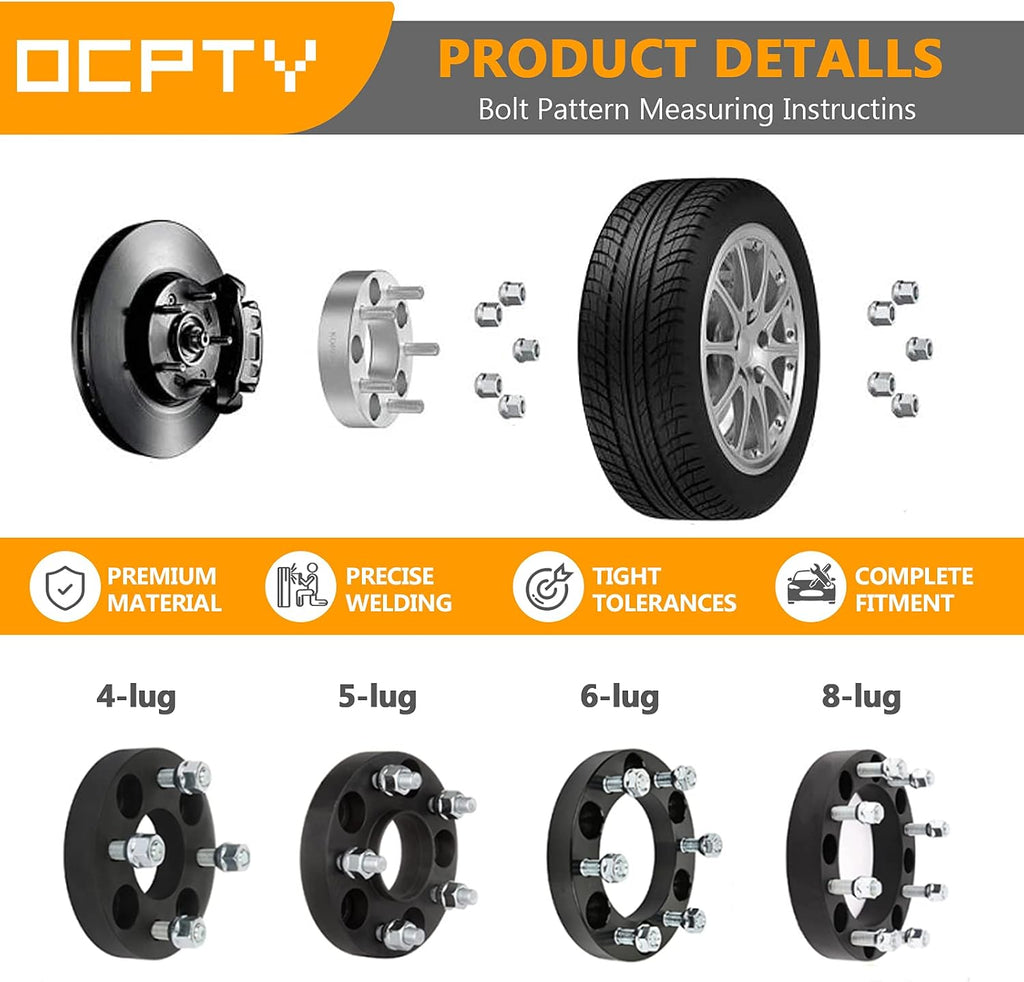 OCPTY 4PCS 2' Wheel Spacers 6x135 to 6x135 Wheel Adapters 14x2 Studs 87mm Center fit for 2004-2014 for Ford for Expedition / 2004-2014 for Ford for F-150/2006-2008,2010-2014 for Lincoln for Mark L
