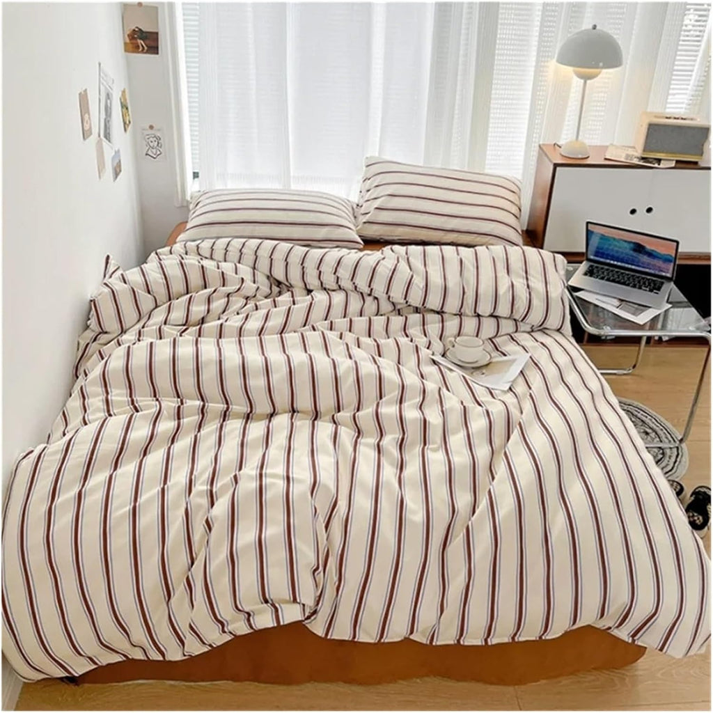 ADovz Pure Cotton Duvet Cover Bed Sheet Pillow Case 4pcs Bedding Set Soft Comforter Quilt Cover Sleeping Naked Bed Linen,Bed Sheets, FH-762