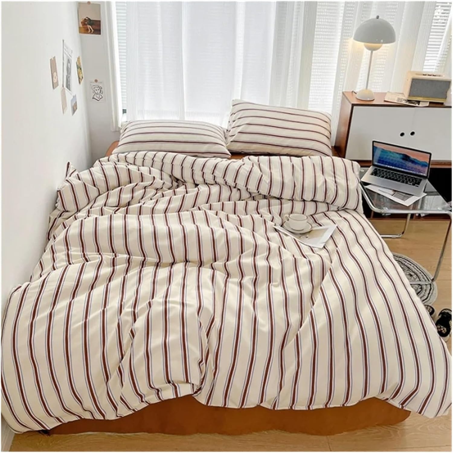 ADovz Pure Cotton Duvet Cover Bed Sheet Pillow Case 4pcs Bedding Set Soft Comforter Quilt Cover Sleeping Naked Bed Linen,Bed Sheets, FH-762