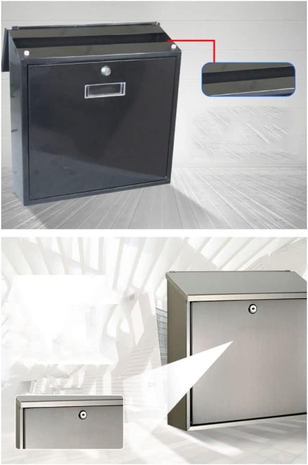 Stainless Steel Wall Mount Letterboxes Metal Mailbox Covers Mailbox Posts Package Lockers Envelopes Mailing Supplies
