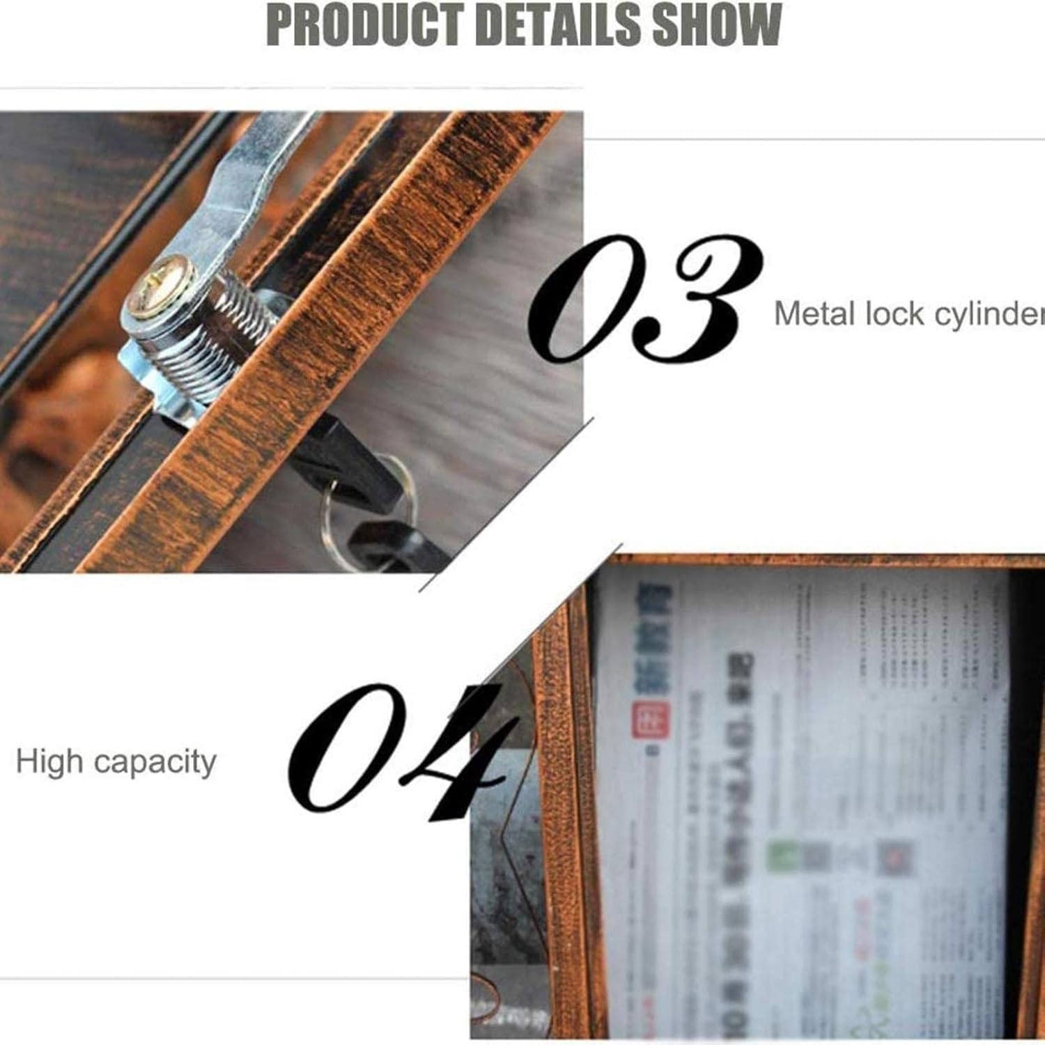 Retro Creative Letter Box，Wall Mounted Mail Box Post Letter Newspaper Holder Outdoor