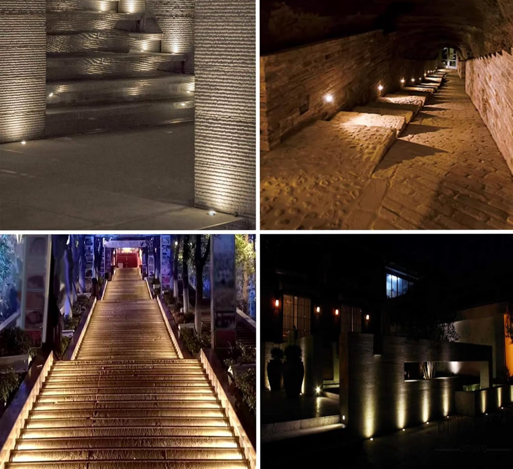 LED In-Ground Step Light- Half Moon Anti-Glare, 3W 12V-24V DC, Recessed Wall Lights, IP67 Waterproof, Buried Underground Outdoor Landscape Lighting,Warm White 3000K (6 Pack)