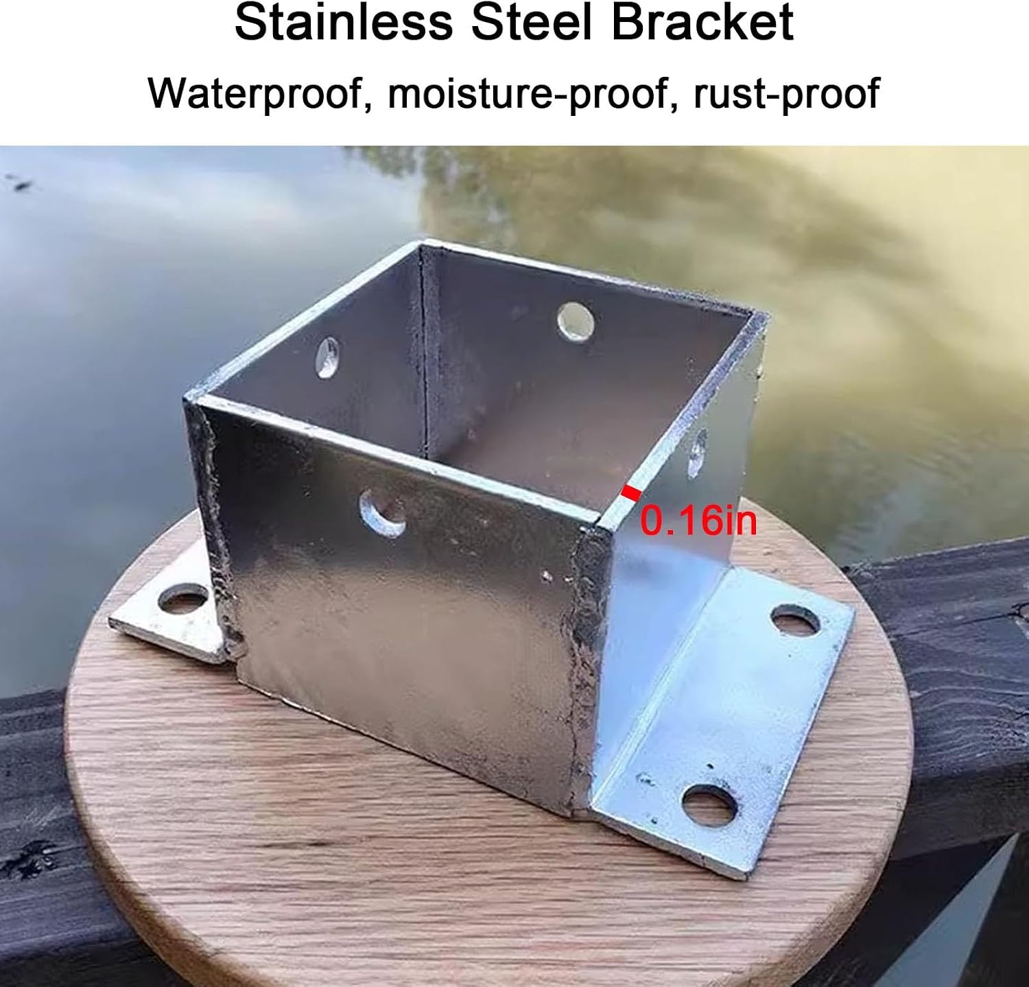 Square Post Flange Base Floor Post Flange 2x2 3x3 4x4 5x5 6x6 7x7 8x8in Pergola Fence Hardware Kit with Screws Fitting Metal Fence Post Support for Concrete Wood Deck Mailbox(140x140 mm(5.5x5.5 in))