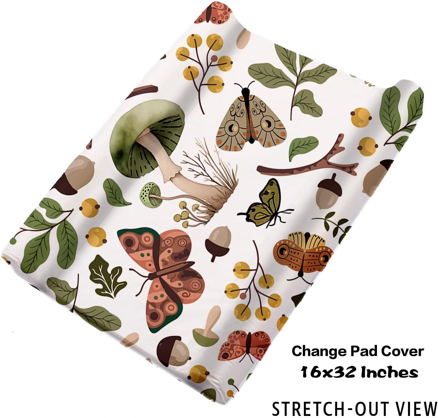 TOOTANN Custom Baby Crib Bedding Set, 5 Pcs Personalized Name Baby Crib Sheets for Kid Toddler Infant, Leaves and Butterflies Nursery Bedding Set