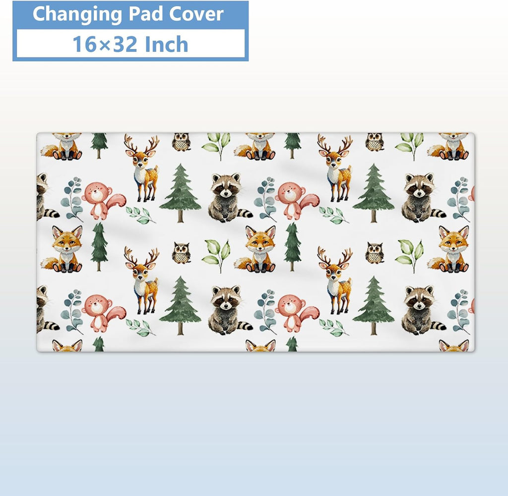 KAINSY Custom Crib Bedding Set 5 Piece for Girls Boys – Personalized Forest Animals Theme, Newborn Sleep Set, Nursery Decor, Toddler Room Essentials, Infant Sleep, Baby Room Accessories, Baby Gift