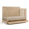 Graco Hadley 5-in-1 Convertible Crib with Drawer – GREENGUARD Gold Certified, Fits Standard Crib Mattress, Converts to Toddler Bed, Daybed and Full Bed, 4 Adjustable Mattress Heights (Driftwood)