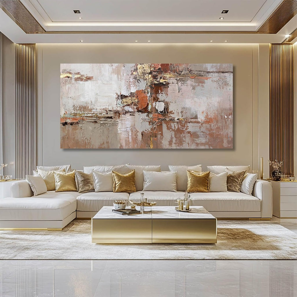 Gold Canvas Wall Art Framed Prints for Wall Decor 29'x58' Abstract Artwork for Living Room Posters for Bedroom Kitchen