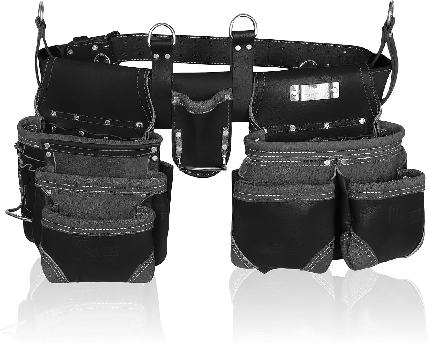 Grain Leather Tool Belt | Tools Pouch | Drywall Tool Belt | Carpenter Tools Bag | Leather Tool Belts for Men | Construction | Framers | Electrician (Black)