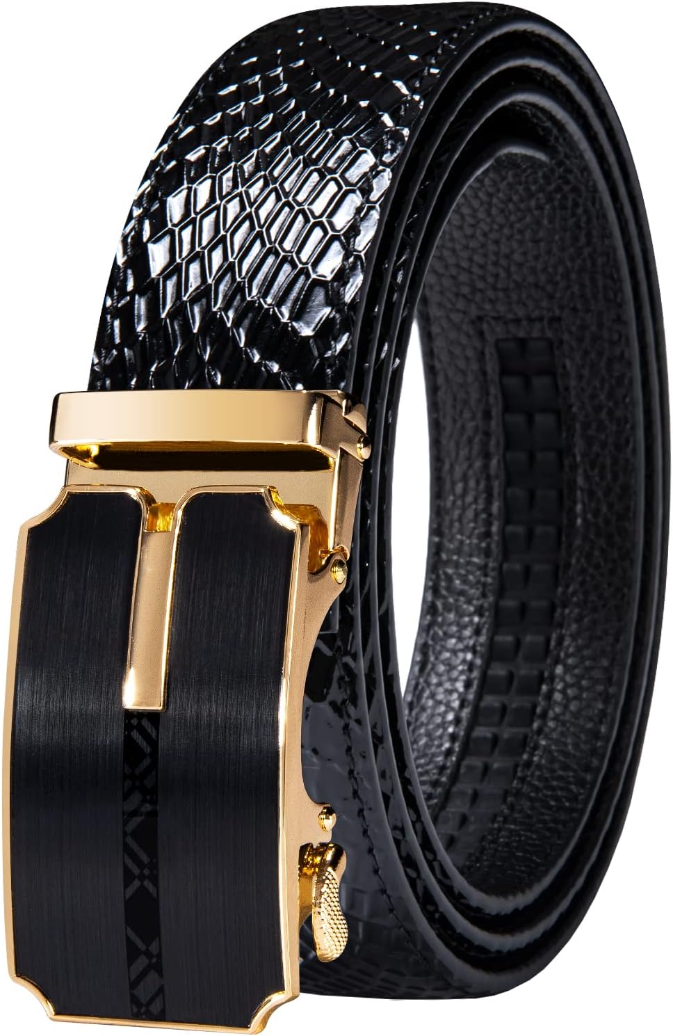 Slide Adjustable Genuine Leather Belt Men Dress Casual Trim-to-Fit Executive Classic Gift.